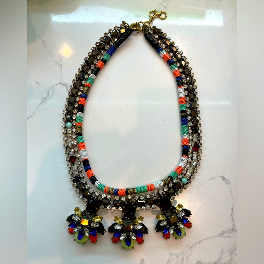 JCREW JEWEL STATEMENT NECKLACE MULTICOLOR